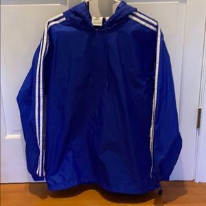 Adidas royal blue hooded pullover windbreaker